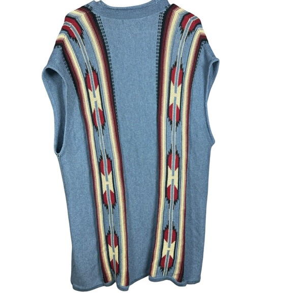 Vintage Chaps Denim Vest Women’s 2X‎ Southwest Aztec Knit Boho Western Layering - Picture 9 of 13